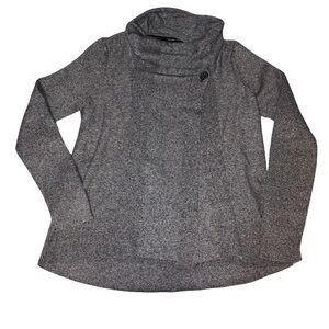 Calvin Klein Performance Gray Cowl Neck Sweater with Open Flap Front NWOT